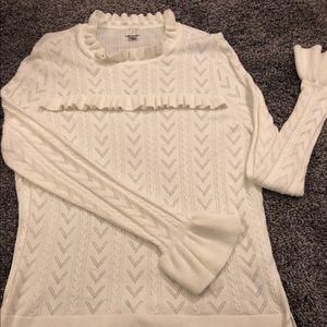 A New Day Ivory Ruffle Sweater